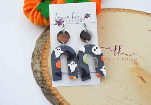 Nova Large Arch Clay Earrings || Halloween