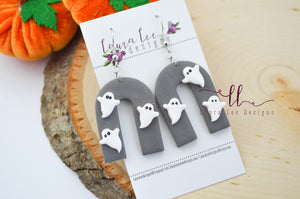 Nova Large Arch Clay Earrings || Ghosts