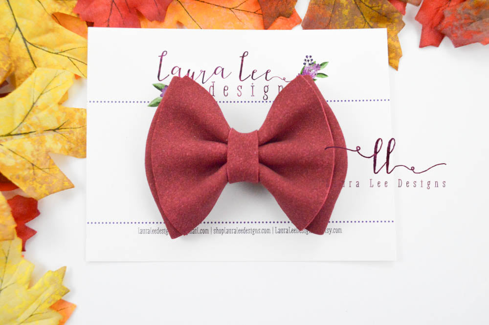 Millie Bow Style || Burgundy Suede
