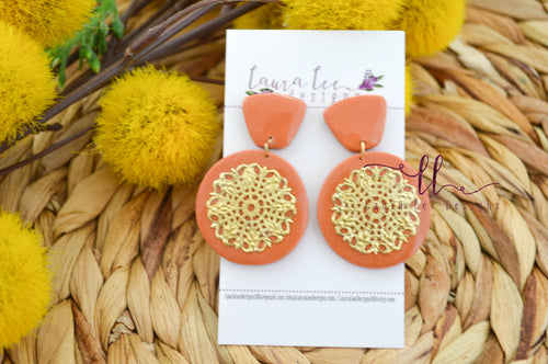 Benley Clay Earrings || Terracotta and Gold
