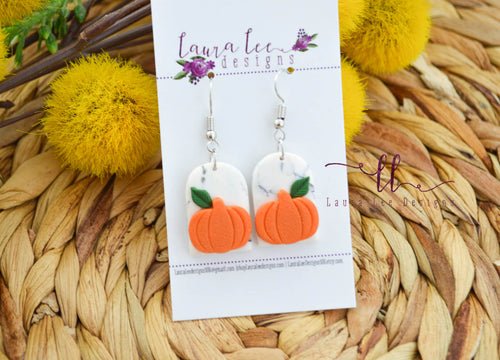 Aspen Clay Earrings || Marble Pumpkin