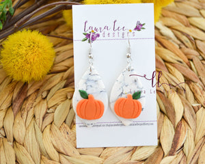 Ursa Clay Earrings || Marble Pumpkin