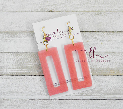Resin Earrings || Coral