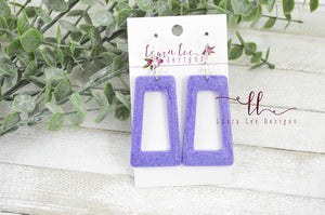 Resin Earrings || Purple Rectangle
