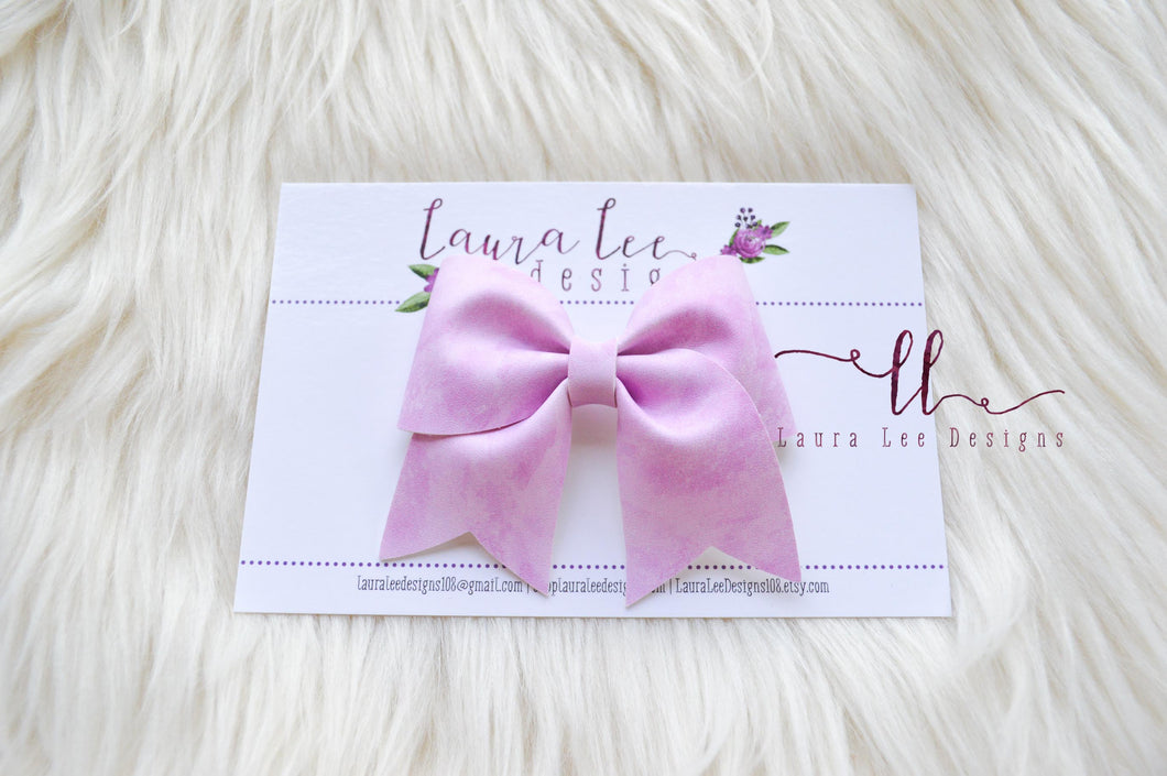 Large Missy Bow || Orchid Purple Watercolor Vegan Leather