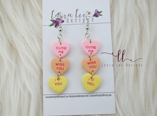 Conversation Heart Earrings || Dangles