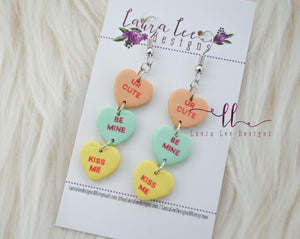 Conversation Heart Earrings || Dangles