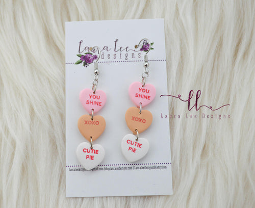 Conversation Heart Earrings || Dangles