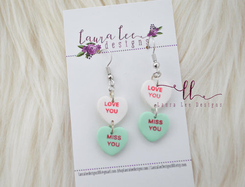 Conversation Heart Earrings || Dangles