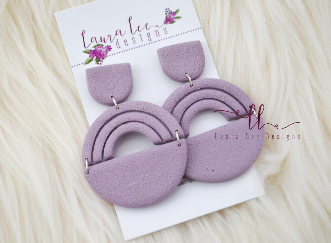 Luna Clay Earrings || Dusty Purple