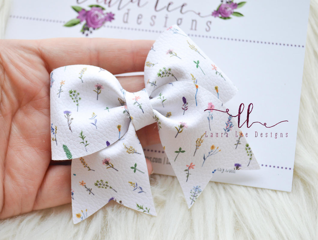 Large Missy Bow || Spring Blooms Vegan Leather