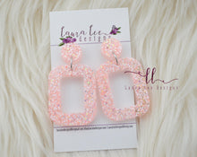 Resin Earrings || Light Pink Coral Glitter