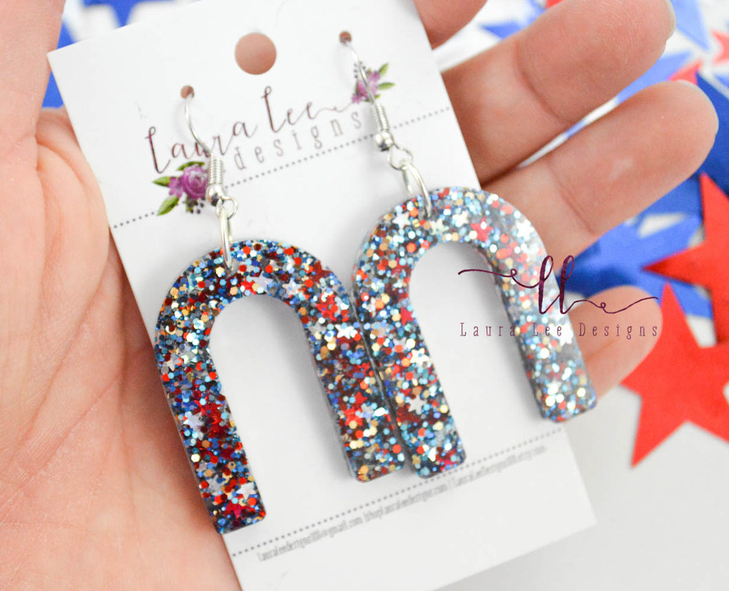 Arch Resin Earrings || Old America Glitter