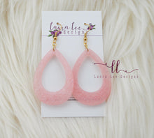 Teardrop Resin Earrings || Light Pink Coral