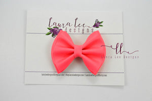 Little Millie Bow Style || Neon Hot Pink Vegan Leather