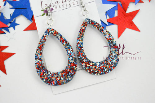 Teardrop Resin Earrings || Old America Glitter