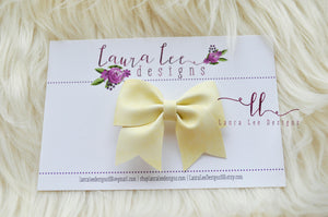 Little Missy Bow || Yellow Watercolor Vegan Leather