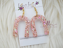 Arch Resin Earrings || Blushing Roses Glitter