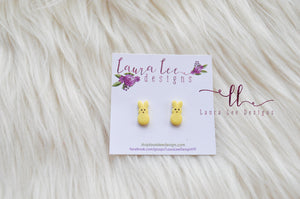 Clay Stud Earrings || Yellow Bunnies || Made to Order