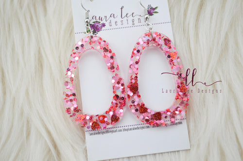 Fat Teardrop Resin Earrings || Cherish Love Glitter