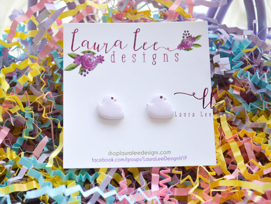 Clay Stud Earrings || Lavender Chicks || Made to Order