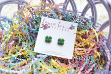 Clay Stud Earrings || Green 4 Leaf Clovers || Made to Order
