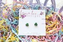 Clay Stud Earrings || Mini Green 3 Leaf Clovers || Made to Order