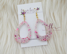 Teardrop Resin Earrings || Palace Pink Glitter