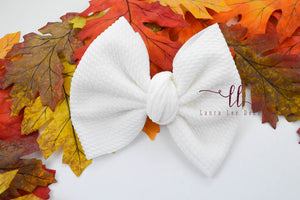 Large Julia Messy Bow Style Bow || White