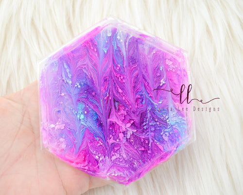 Hexagon Resin Trinket Tray || Pink Purple and Blue
