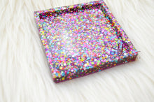 Square Resin Trinket Tray || Multicolor Glitter
