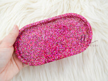 Oval Resin Trinket Tray || Pink Confetti Glitter