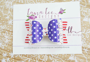Stacked Izzy Style Bow || Stars And Stripes