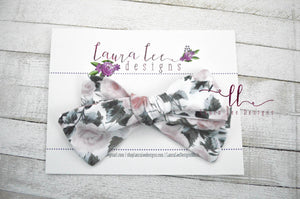 Large Handtied Timber Bow || Blush Roses || CLIP ONLY