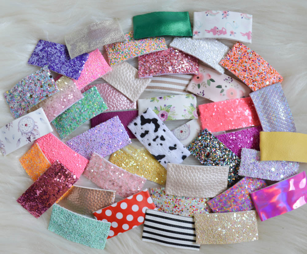 Snap Clip Grab Bag || Rectangle Snap Clips || Glitter or Faux Leather || Randomly Chosen Snap Clip