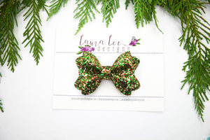Sasha Style Bow || Traditional Christmas Glitter