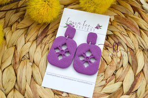 Lily Clay Earrings || Purple