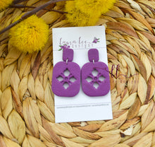 Lily Clay Earrings || Purple