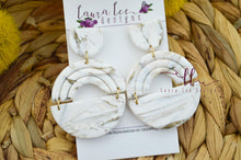 Luna Clay Earrings || White and Gold