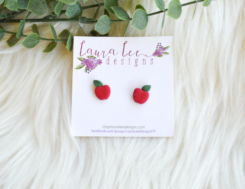 Stud Earrings || Apples