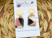 Aspen Clay Earrings || Black, Dusty Rose, White and Gold