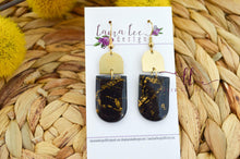 Aspen Clay Earrings || Black and Gold