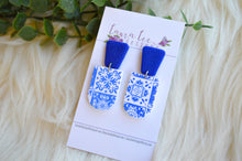Aspen Clay Earrings || Blue and White