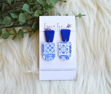 Aspen Clay Earrings || Blue and White