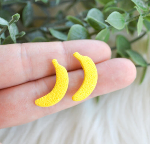 Clay Stud Earrings || Bananas || Made to  Order