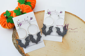 Bats Clay Earrings || Gray || Made to Order