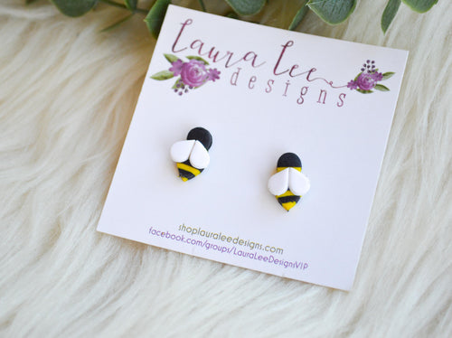 Clay Stud Earrings || Bees