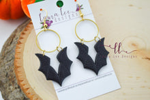 Bats Clay Earrings || Black Textured || Made to Order