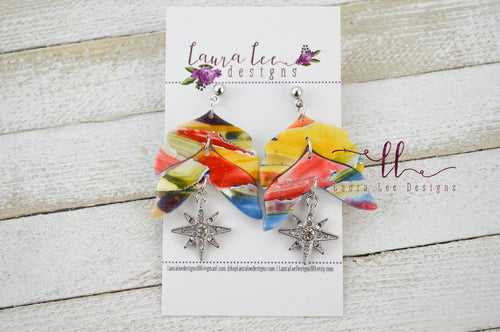 Kennedy Clay Earrings || Bright Watercolor