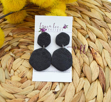 Clark Abstract Clay Earrings || Black Embossed Suns || Made to Order